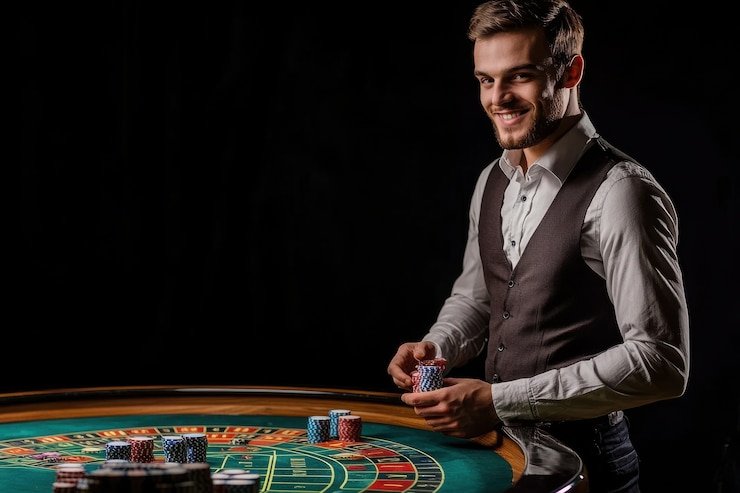 Live dealer table view with professional stream